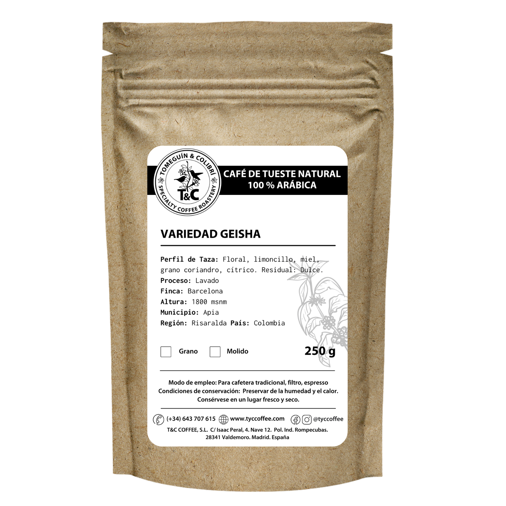 Geisha lavado 250 g